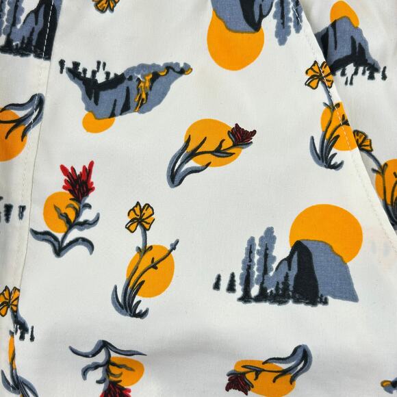 North Face Class V Swim Shorts Mens 2XL Vtg Cream Valley Sun Print AOP Pull On - Picture 12 of 13